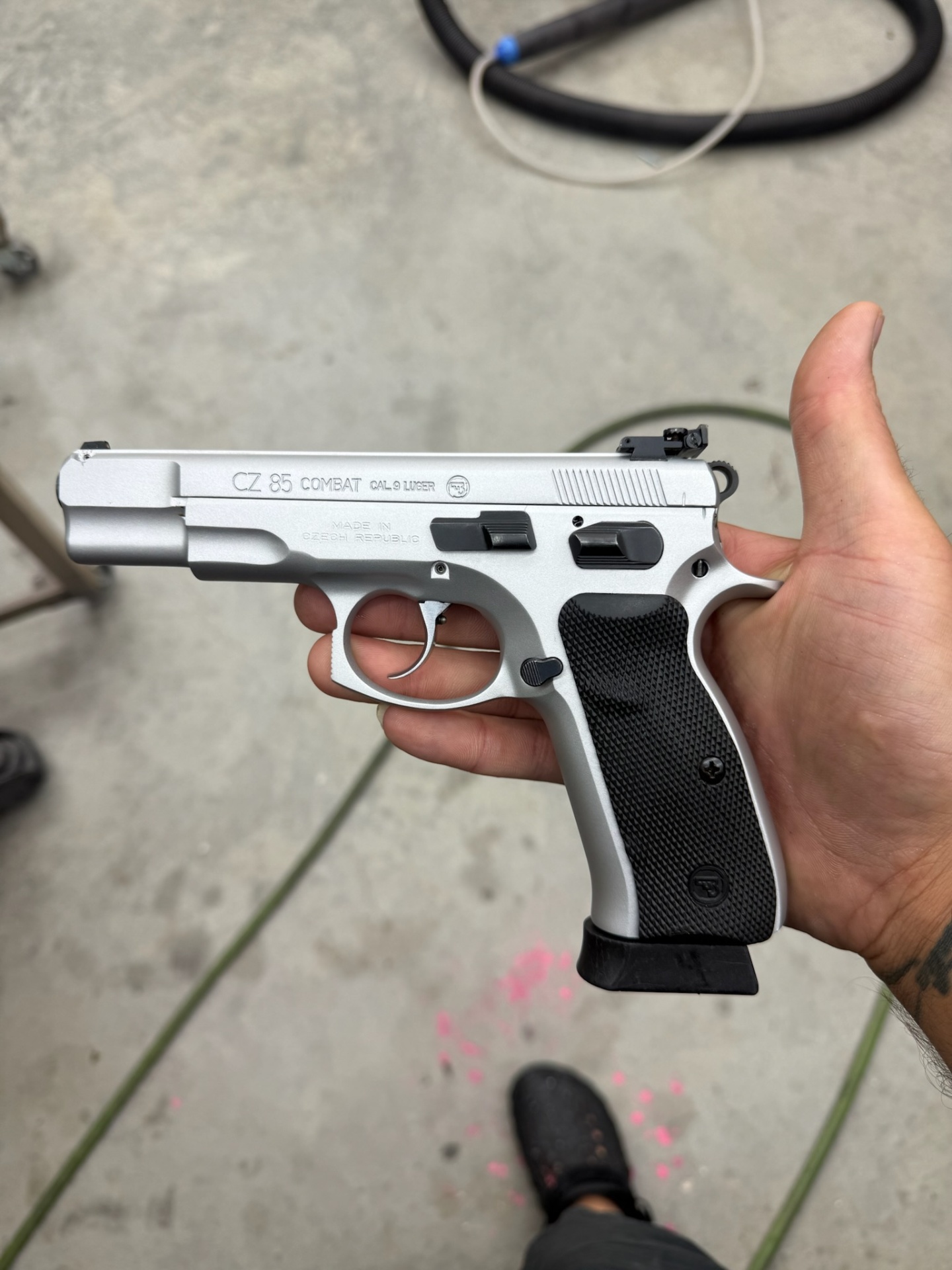 CZ 85 Combat Cerakote silver finish 1
