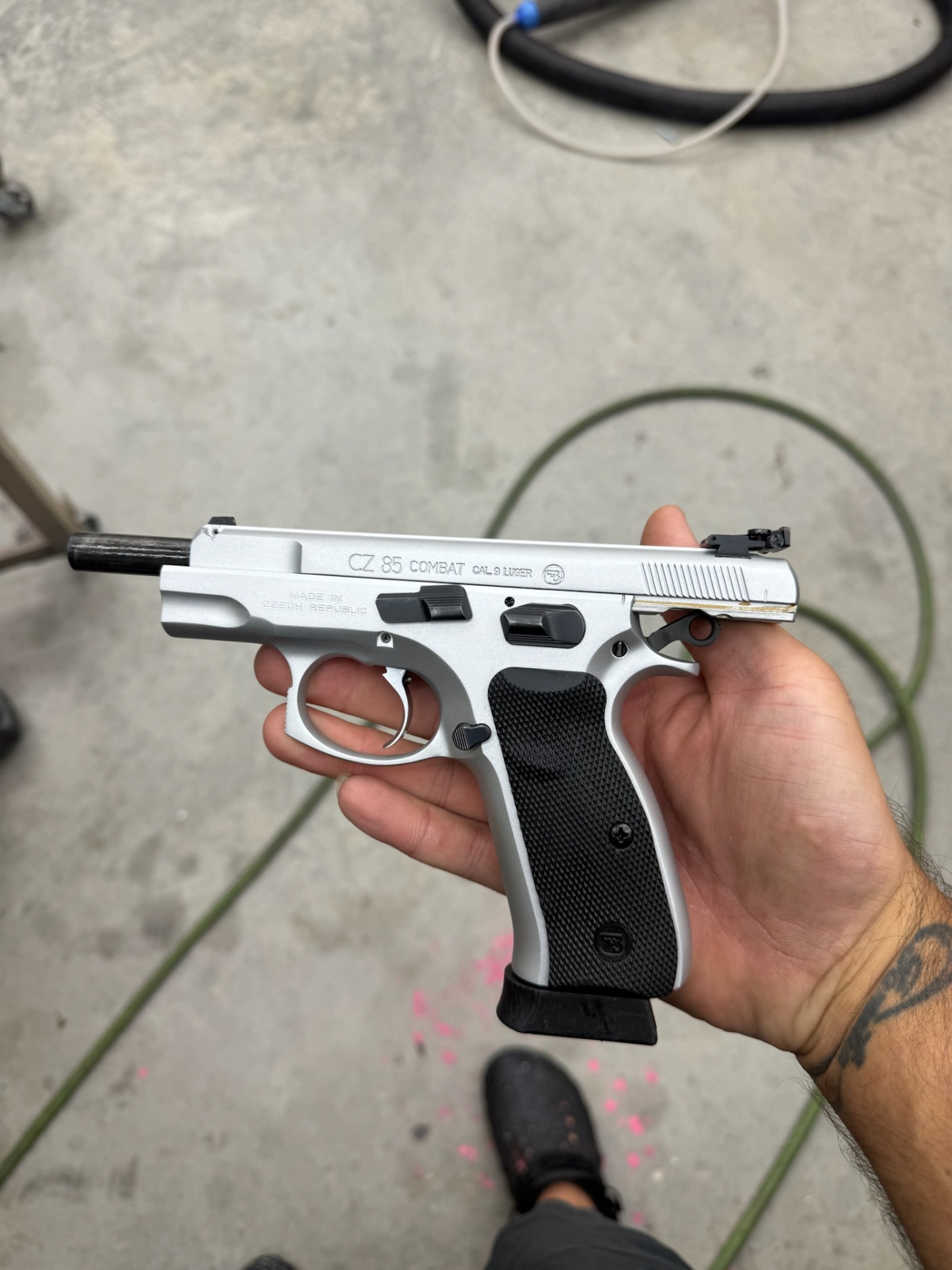 CZ 85 Combat Cerakote silver finish 2