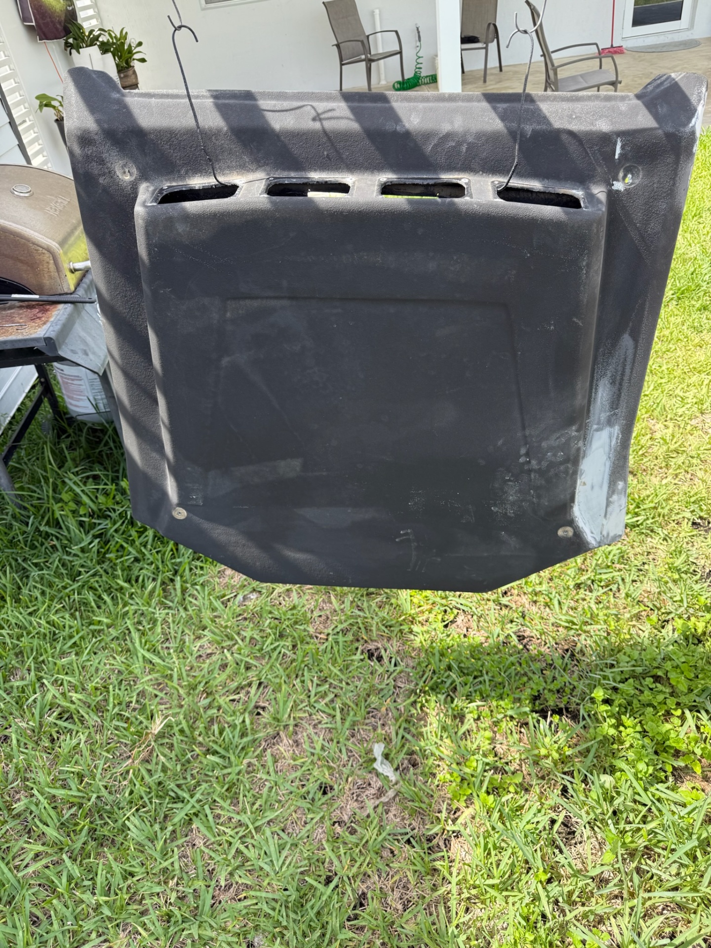 Raptor liner hood before and after 3